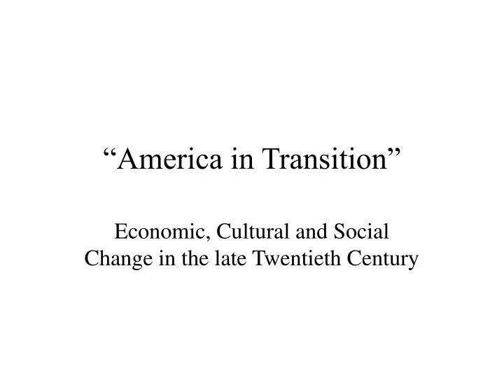 america in transition