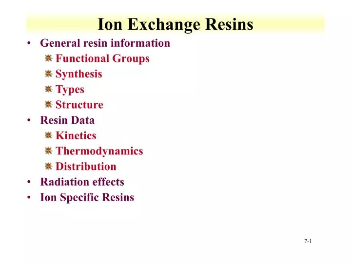 ion exchange resins