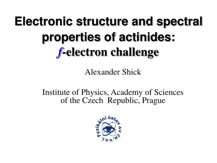 alexander shick institute of physics academy of sciences of the czech republic prague