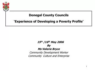 Donegal County Councils ‘Experience of Developing a Poverty Profile’