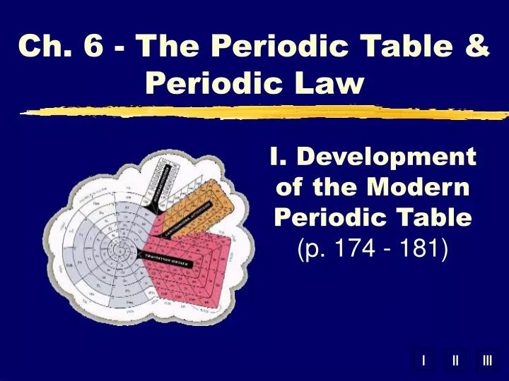ch 6 the periodic table periodic law