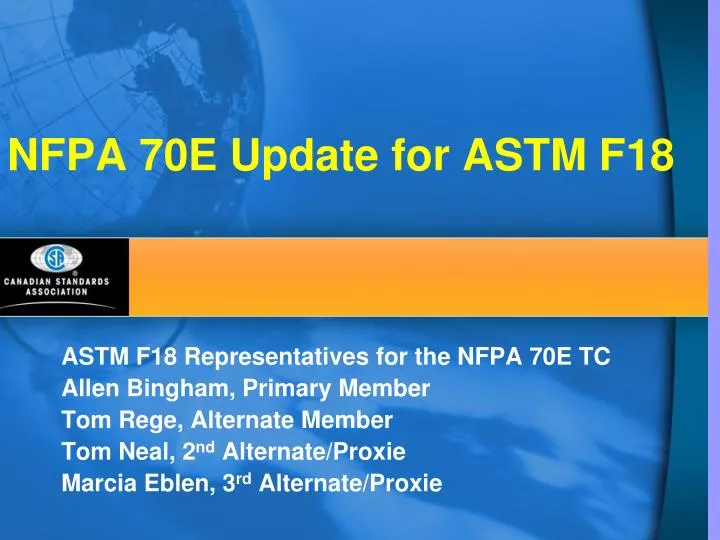 nfpa 70e update for astm f18