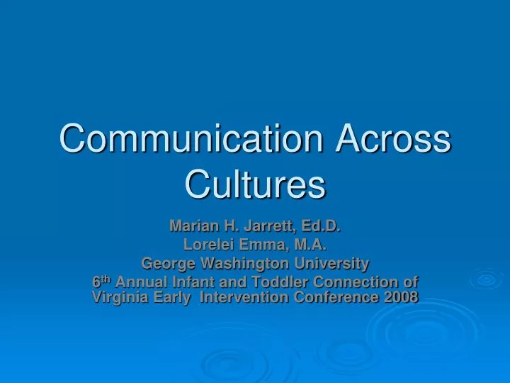 communication across cultures
