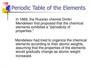 Periodic Table of the Elements