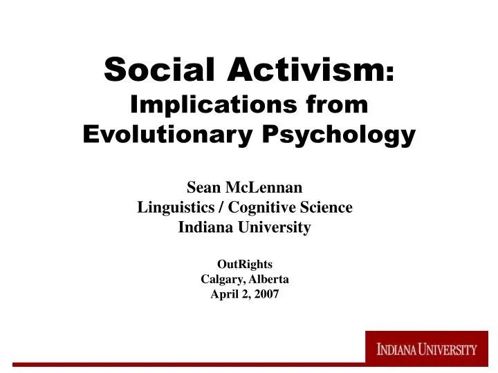 social activism implications from evolutionary psychology