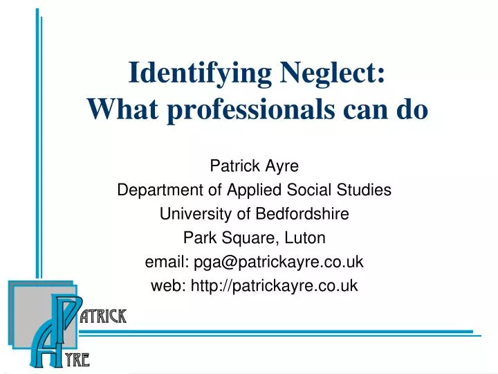 identifying neglect what professionals can do