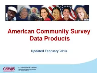 American Community Survey Data Products Updated February 2013