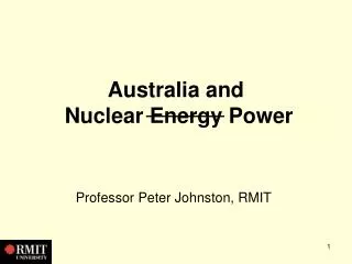 Australia and Nuclear Energy Power