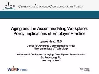 Aging and the Accommodating Workplace: Policy Implications of Employer Practice