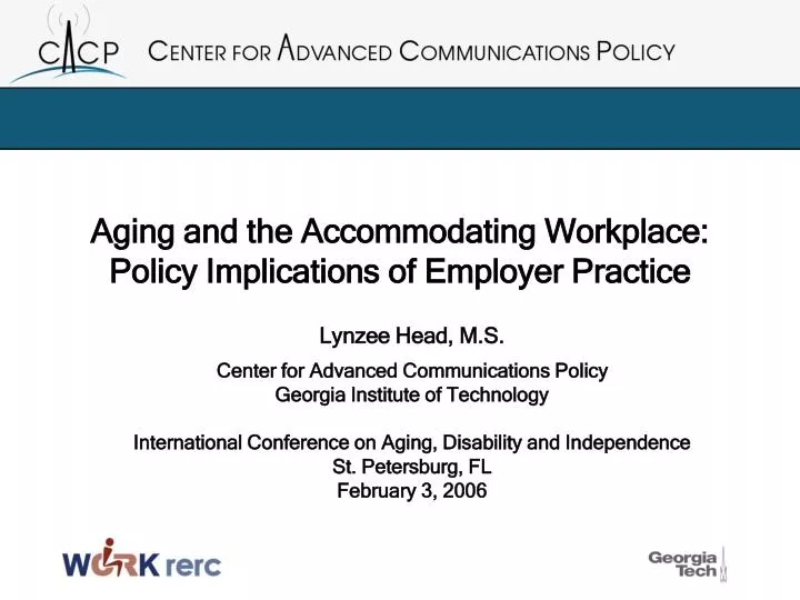 aging and the accommodating workplace policy implications of employer practice