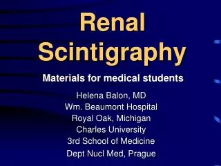 Renal Scintigraphy