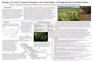 Ecology of C 3 and C 4 Grasses (Poaceae) in the United States: a Phylogenetically Controlled Analysis