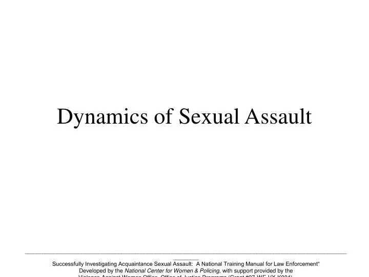 dynamics of sexual assault