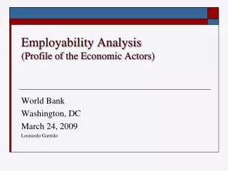 Employability Analysis (Profile of the Economic Actors)