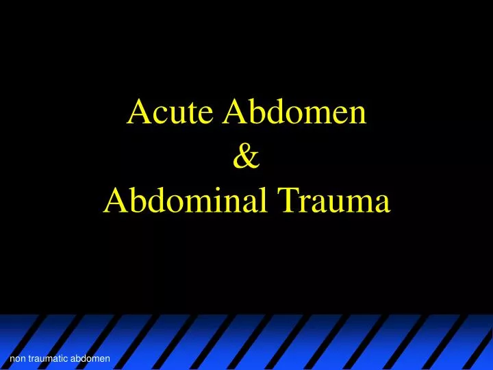 acute abdomen abdominal trauma