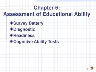 Chapter 6: Assessment of Educational Ability