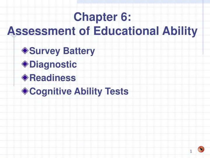 chapter 6 assessment of educational ability