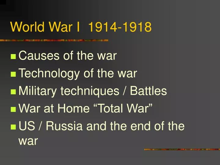 world war i 1914 1918