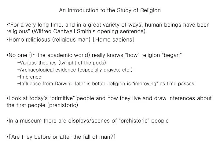 an introduction to the study of religion