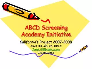 ABCD Screening Academy Initiative