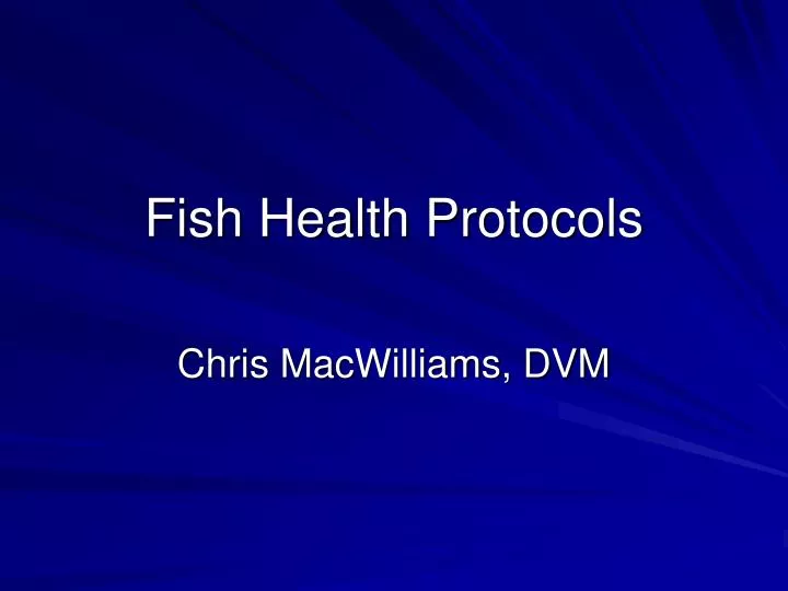 fish health protocols