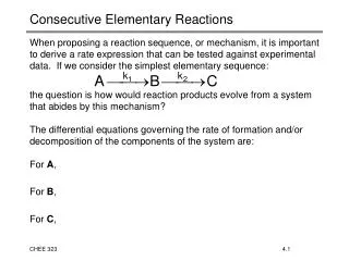 Consecutive Elementary Reactions