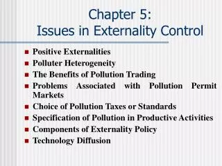 Chapter 5: Issues in Externality Control