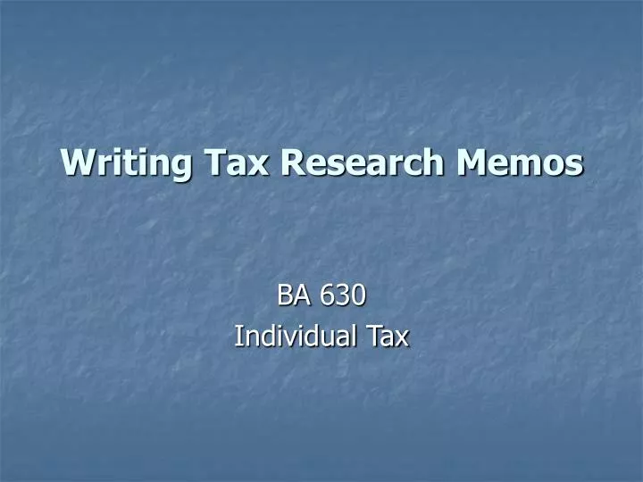 writing tax research memos