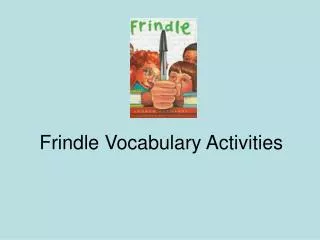 frindle vocabulary activities