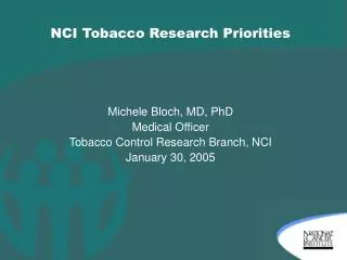 NCI Tobacco Research Priorities