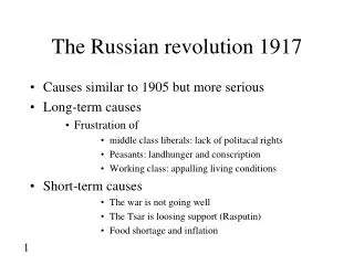 The Russian revolution 1917