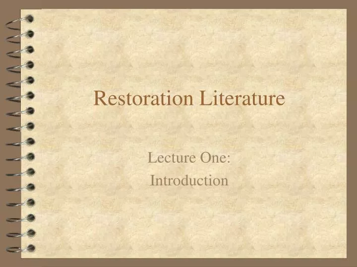 restoration literature