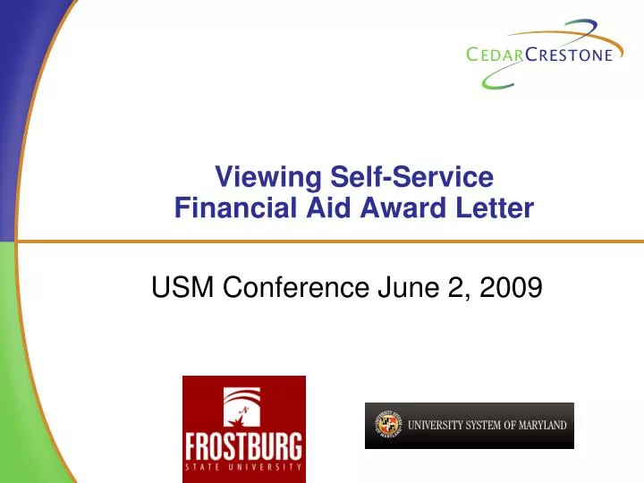 viewing self service financial aid award letter