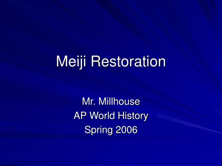 meiji restoration