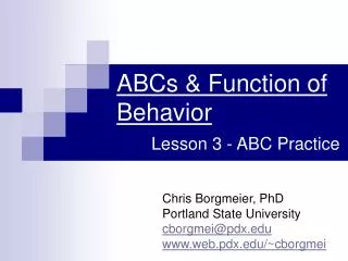 ABCs &amp; Function of Behavior Lesson 3 - ABC Practice