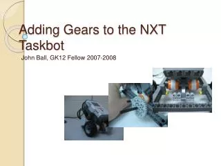 Adding Gears to the NXT Taskbot