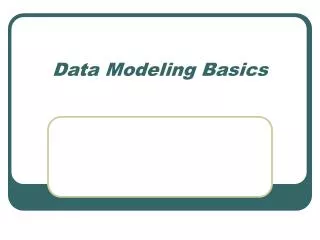 Data Modeling Basics