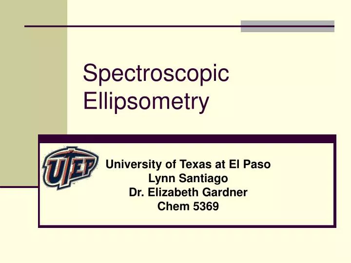 spectroscopic ellipsometry