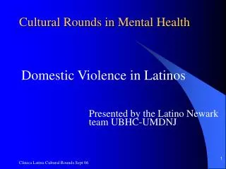 Cultural Rounds in Mental Health