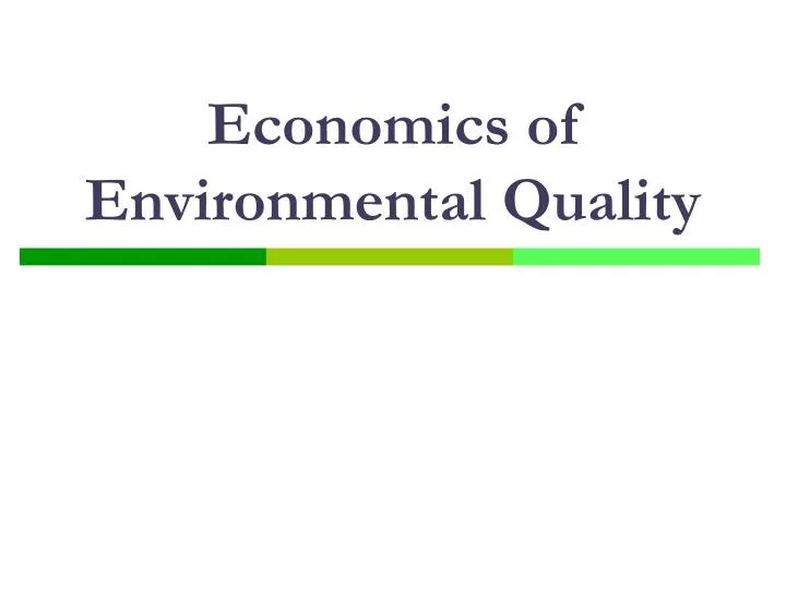 economics of environmental quality
