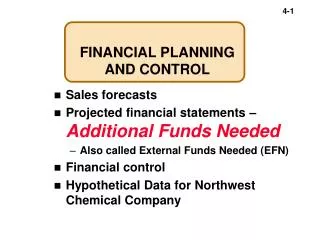 FINANCIAL PLANNING AND CONTROL