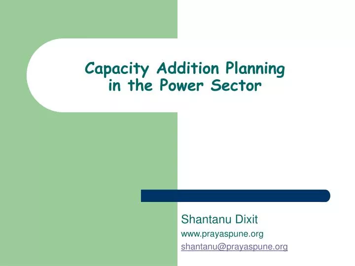 capacity addition planning in the power sector