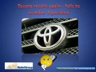 Toyota recalls again - falls to number 2 position