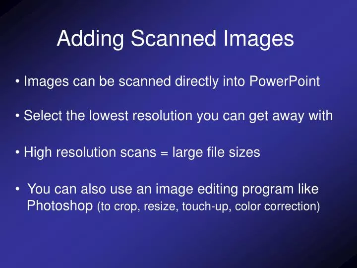 adding scanned images