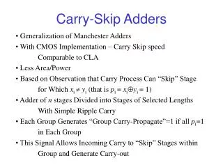Carry-Skip Adders