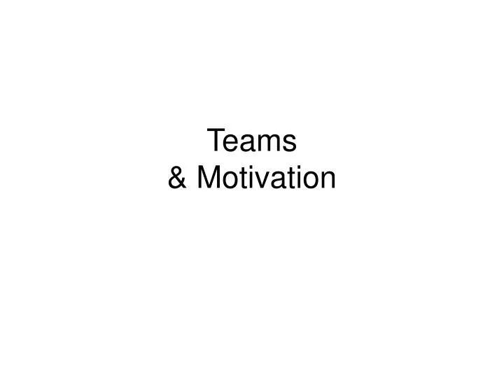teams motivation