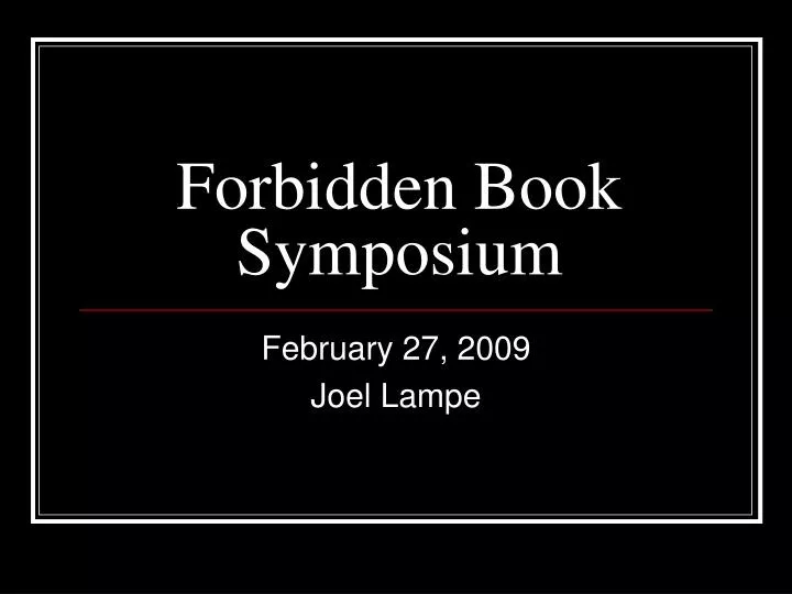 forbidden book symposium