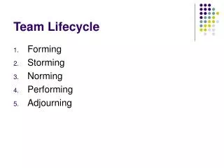 Team Lifecycle