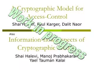 A Cryptographic Model for Access-Control