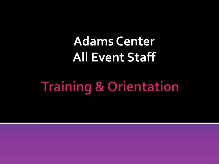 adams center all event staff